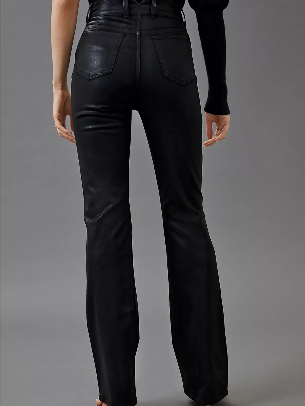 Joe's Jeans Georgia Coated Black Boot Cut Jeans 27 NWOT - Picture 4 of 12